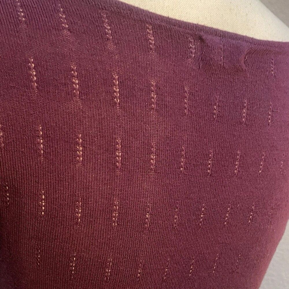 VTG Ruby Rox Y2K Burgundy Knit Empire Waist Babydoll Mini Dress Tie Sz S Gilmore - Picture 3 of 10